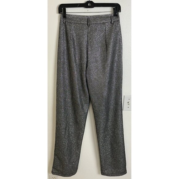 Alieva Women’s Pants DONNA TITANIUM FOILED METALLIC CHARCOAL Size S New - Picture 16 of 16